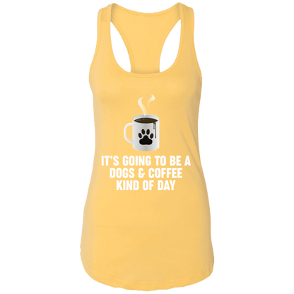 Dogs And Coffee - Ladies Racer Back Tank.