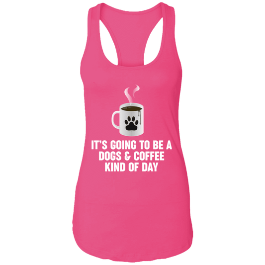 Dogs And Coffee - Ladies Racer Back Tank.