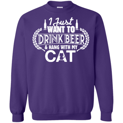 Drink Beer Hang With My Cat - Sweatshirt.