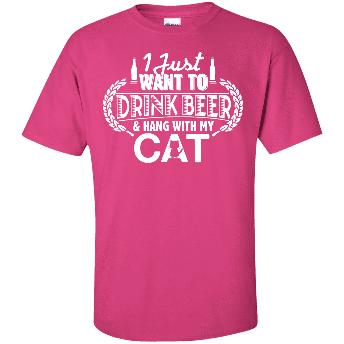 Drink Beer Hang With My Cat - T Shirt.