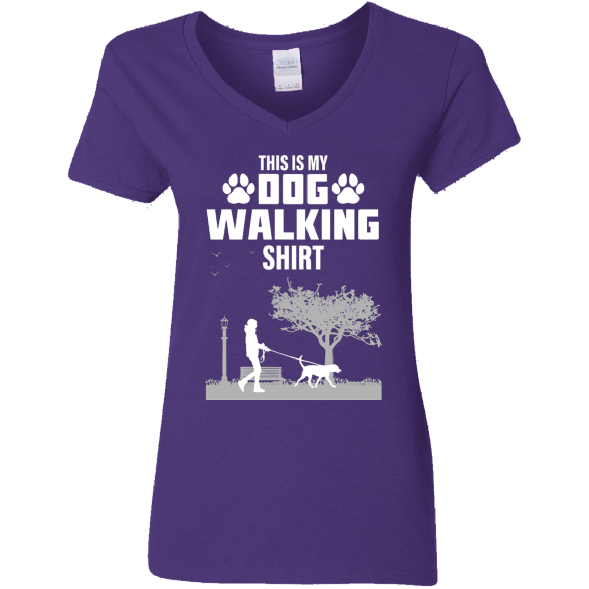 Dog Walking Shirt - Ladies V Neck.