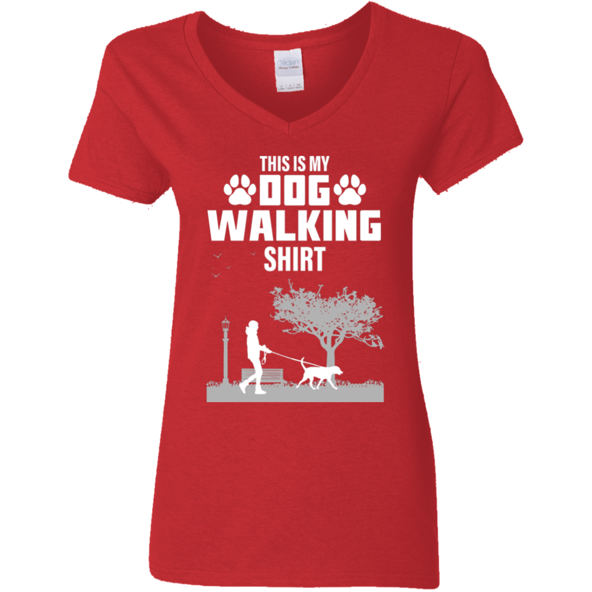 Dog Walking Shirt - Ladies V Neck.