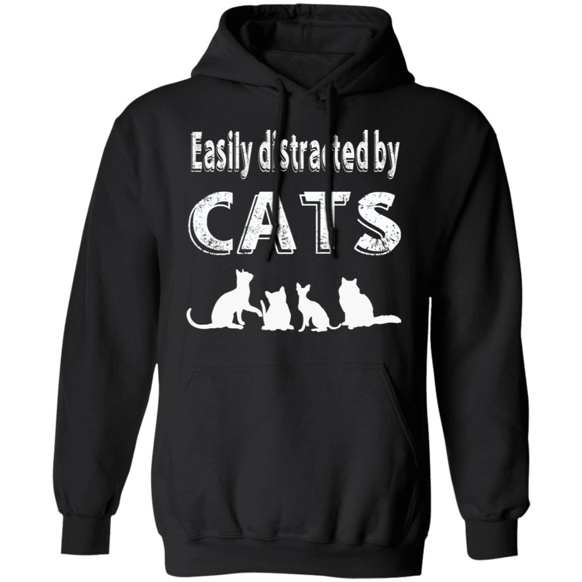 Easily Distracted By Cats - Hoodie Rescuers Club