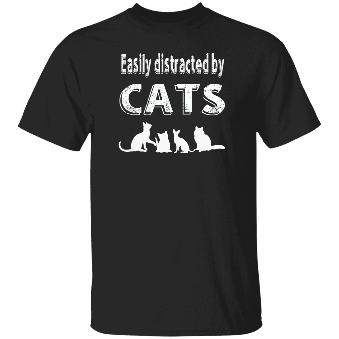 Easily Distracted By Cats - T Shirt Rescuers Club