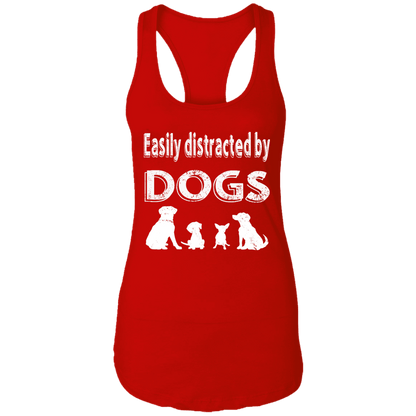 Easily Distracted By Dogs - Ladies  Racer Back Tank.