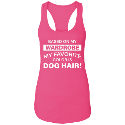 Favorite Color Dog Hair - Ladies Racer Back Tank.