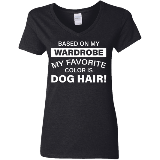 Favorite Color Dog Hair - Ladies V Neck.