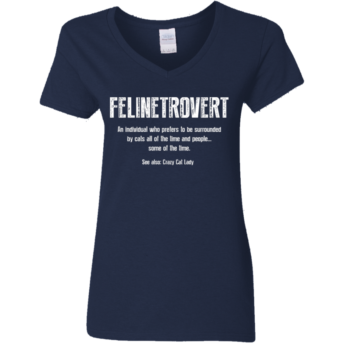Felinetrovert - Ladies V Neck.