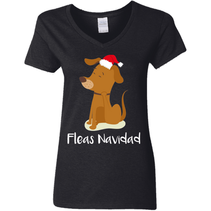 Fleas Navidad - Ladies V Neck.