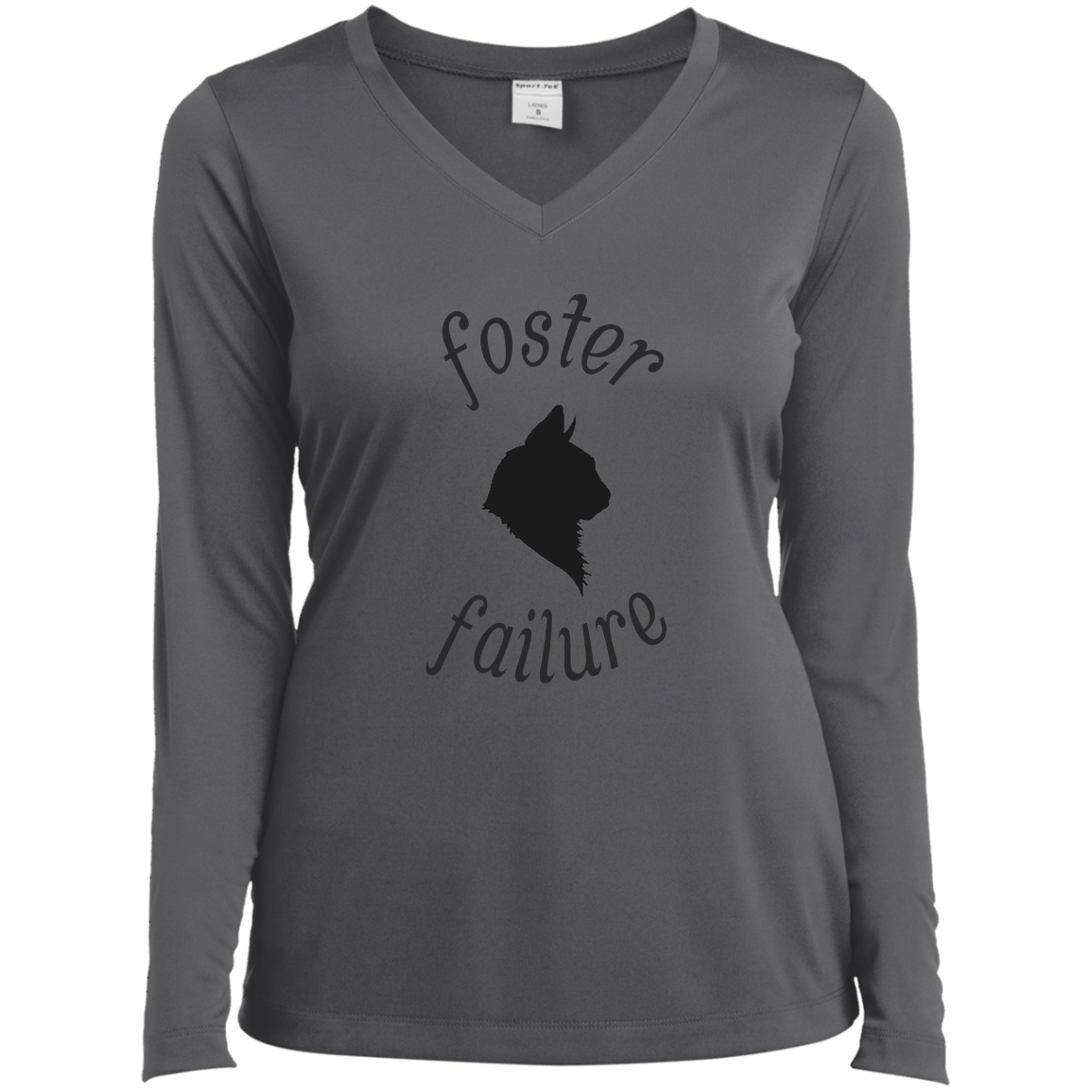 Foster Failure Cat - Ladies Long Sleeve V-Neck.