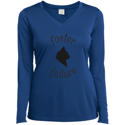 Foster Failure Cat - Ladies Long Sleeve V-Neck.