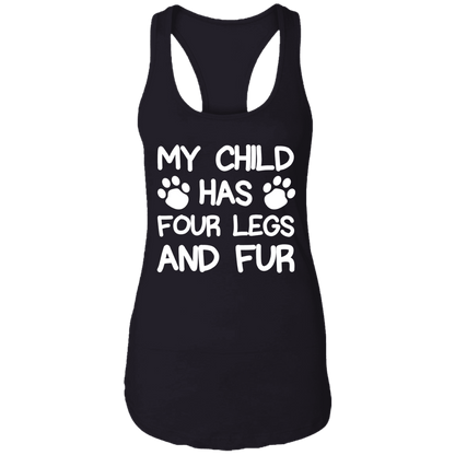 Four Legs And Fur  - Ladies Racer Back Tank.