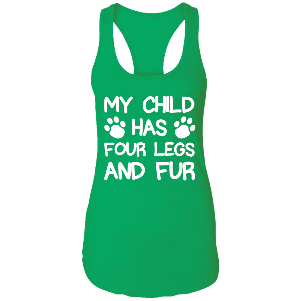 Four Legs And Fur  - Ladies Racer Back Tank.
