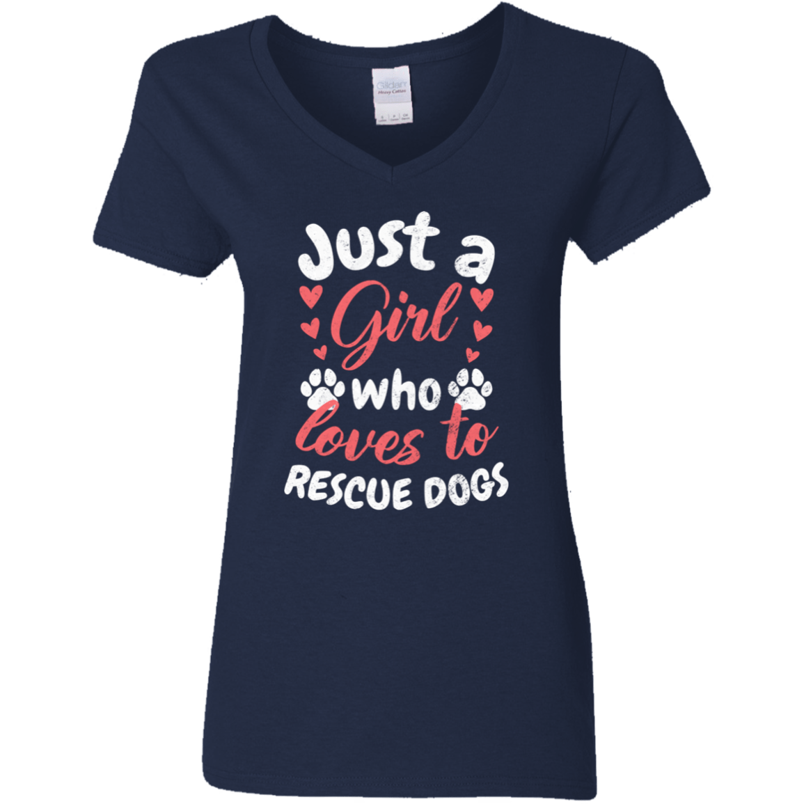Just A Girl Who Loves To Rescue Dogs - Ladies V Neck.