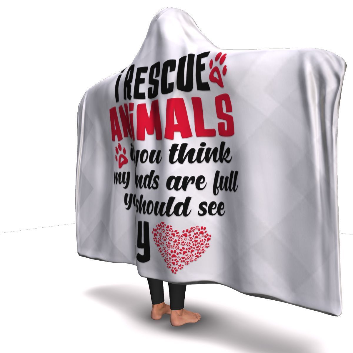 I Rescue Animals - Hooded Blanket.