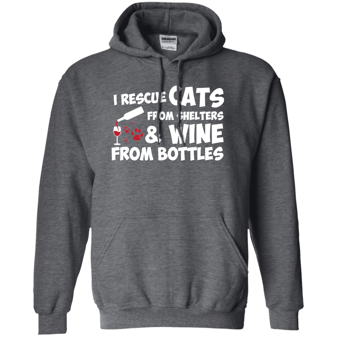 I Rescue Cats And Wine - Hoodie.