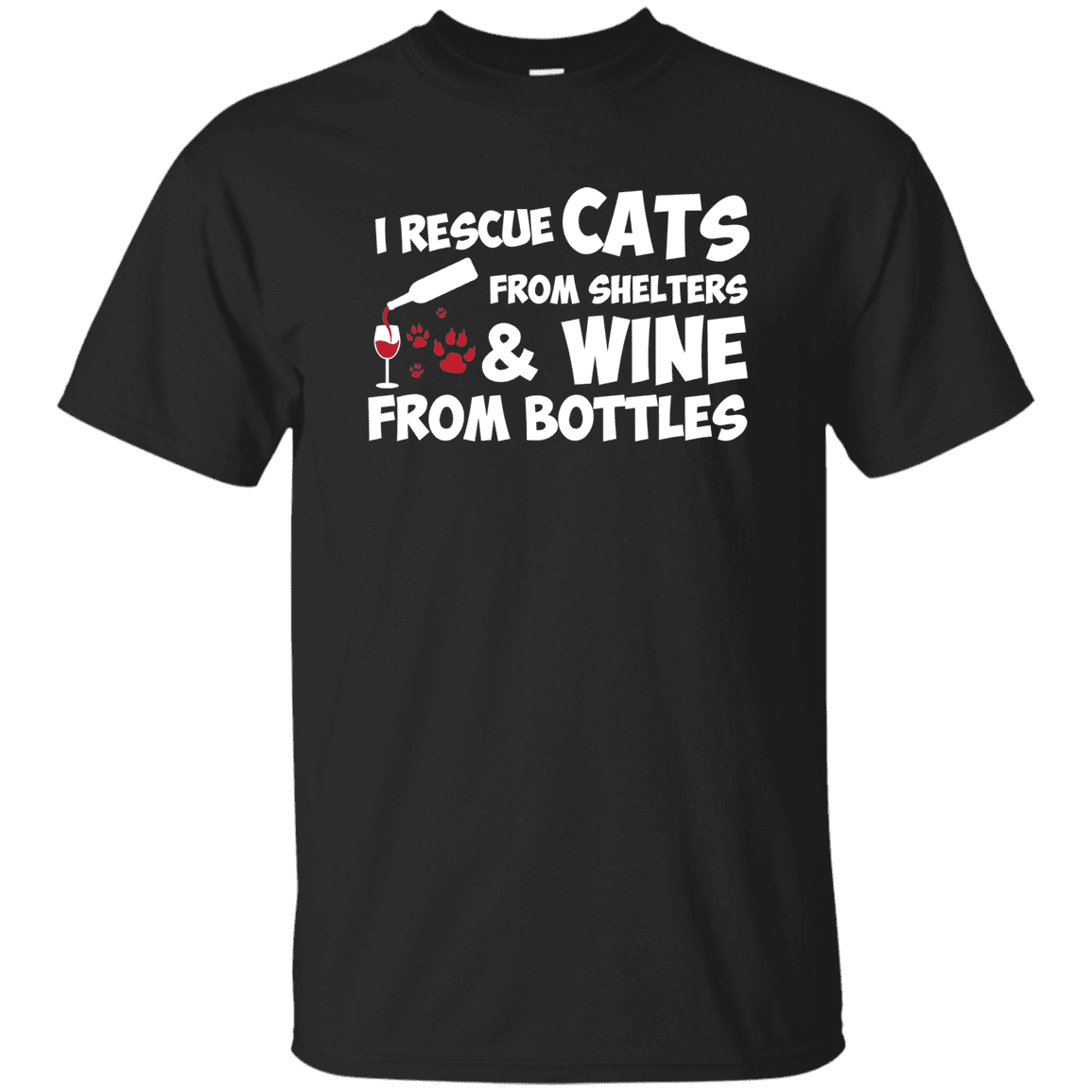 I Rescue Cats And Wine - T Shirt.