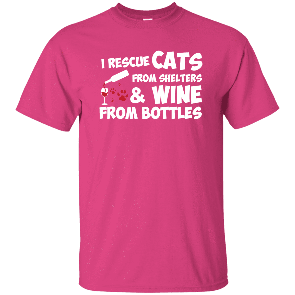 I Rescue Cats And Wine - T Shirt.