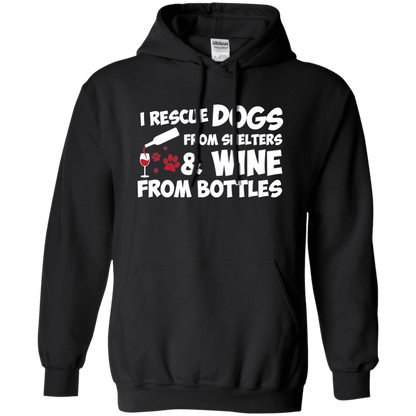 I Rescue Dogs And Wine - Hoodie.