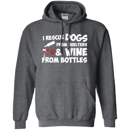 I Rescue Dogs And Wine - Hoodie.