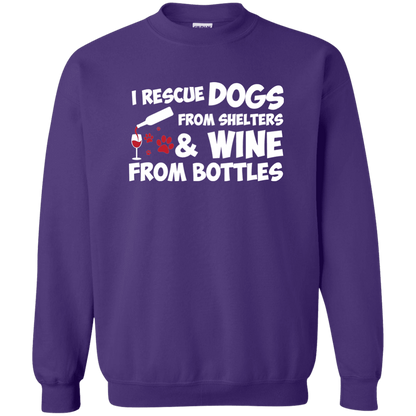 I Rescue Dogs And Wine - Sweatshirt.