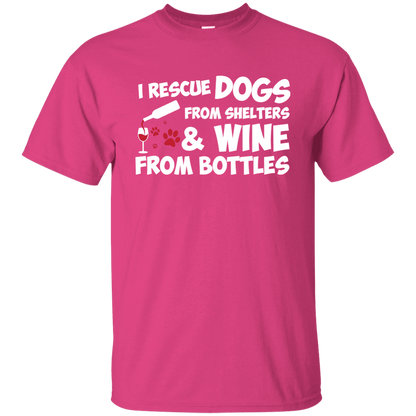 I Rescue Dogs And Wine - T Shirt.