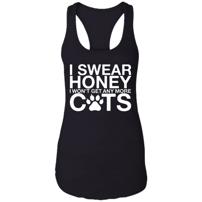 I Swear No More Cats - Ladies Racer Back Tank.