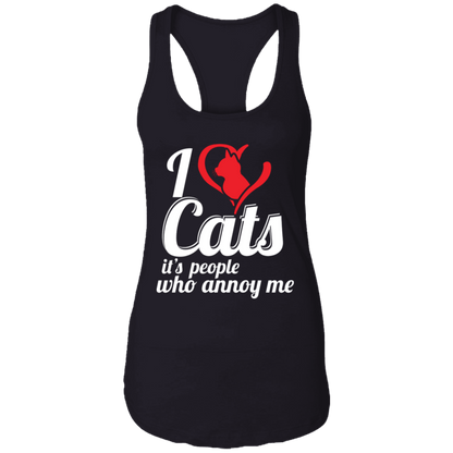 I Love Cats - Ladies Racer Back Tank.