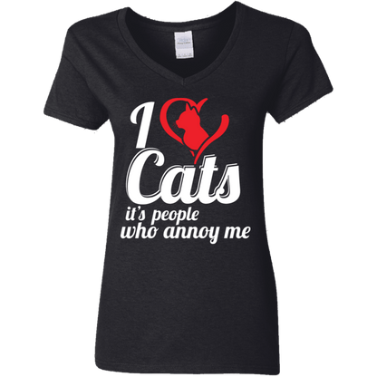 I Love Cats - Ladies V Neck.