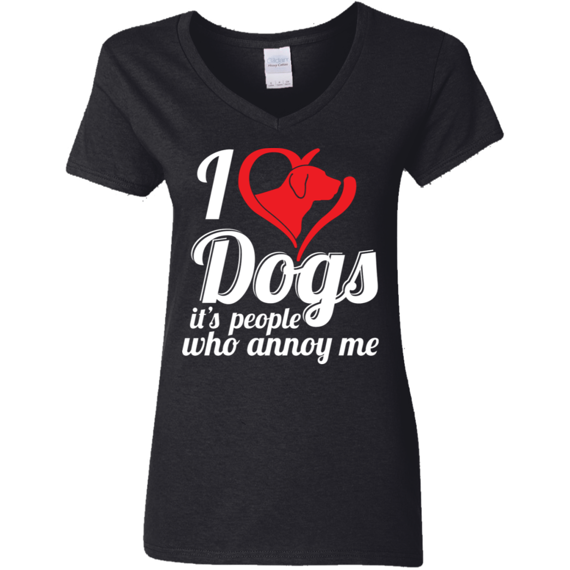 I Love Dogs - Ladies V Neck.