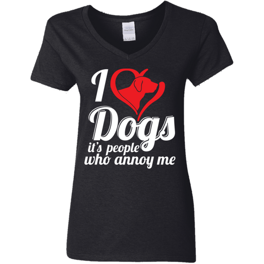 I Love Dogs - Ladies V Neck.