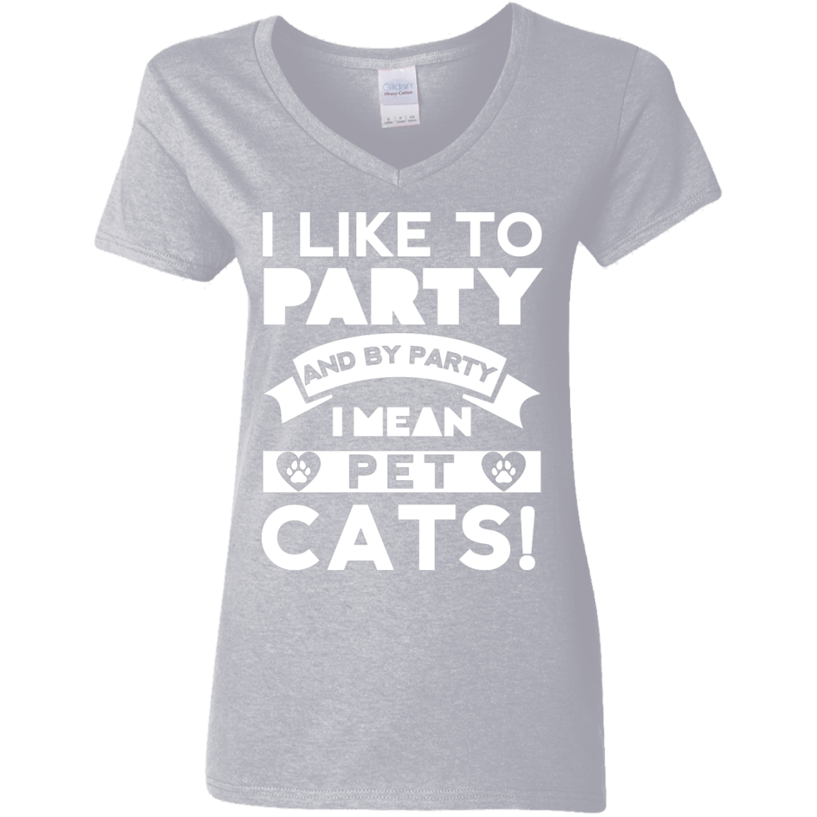 I Like To Party Cats - Ladies V Neck.