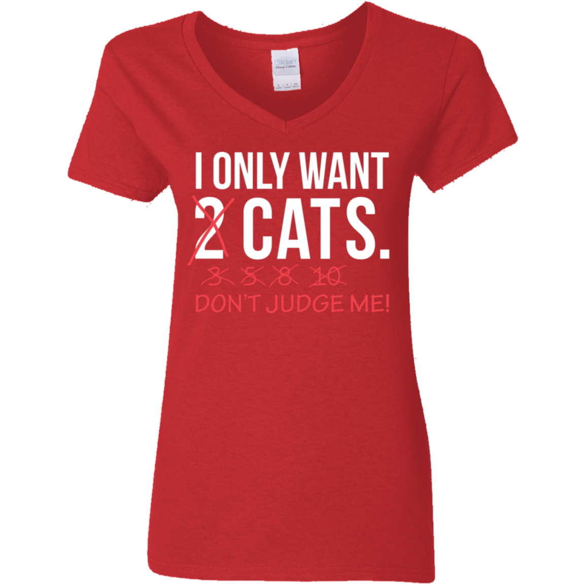 I Only Want 2 Cats - Ladies V Neck.