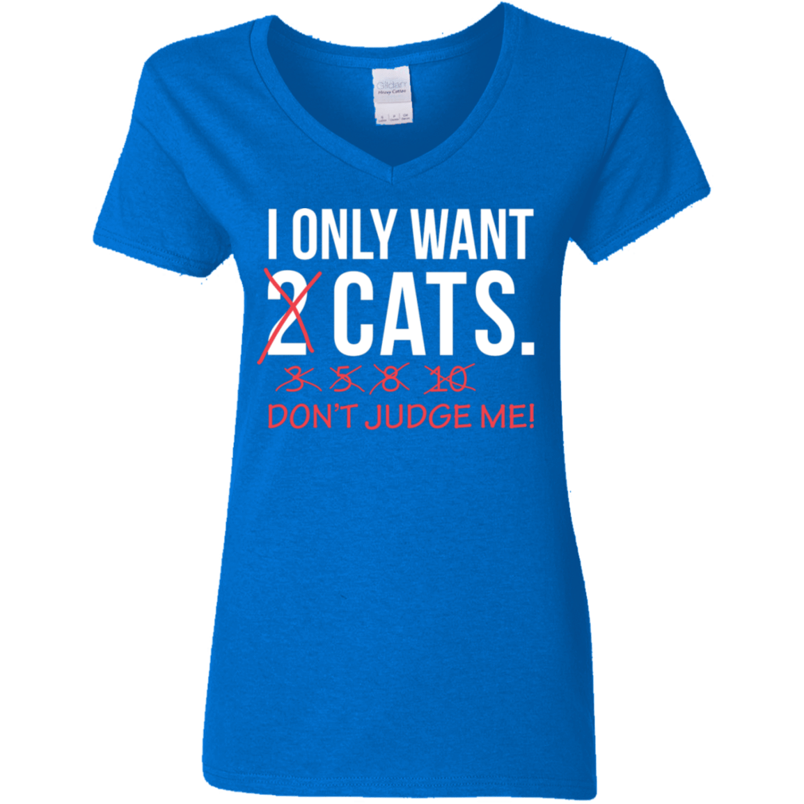 I Only Want 2 Cats - Ladies V Neck.