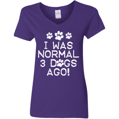 I Was Normal Dogs  - Ladies V Neck.