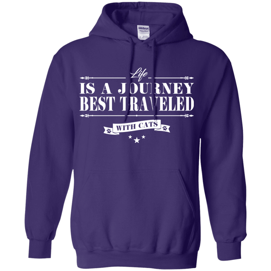 Life Is a Journey Best Travelled With Cats - Hoodie.