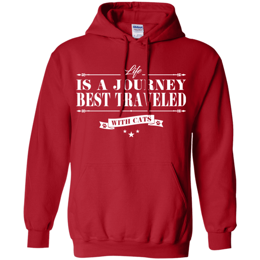 Life Is a Journey Best Travelled With Cats - Hoodie.