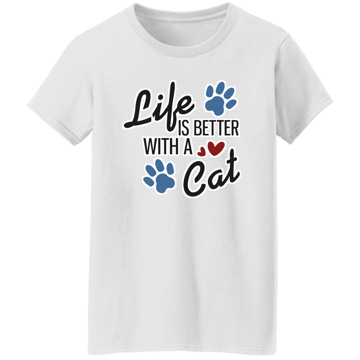 Life is Better with a Cat - Ladies T-Shirt Rescuers Club