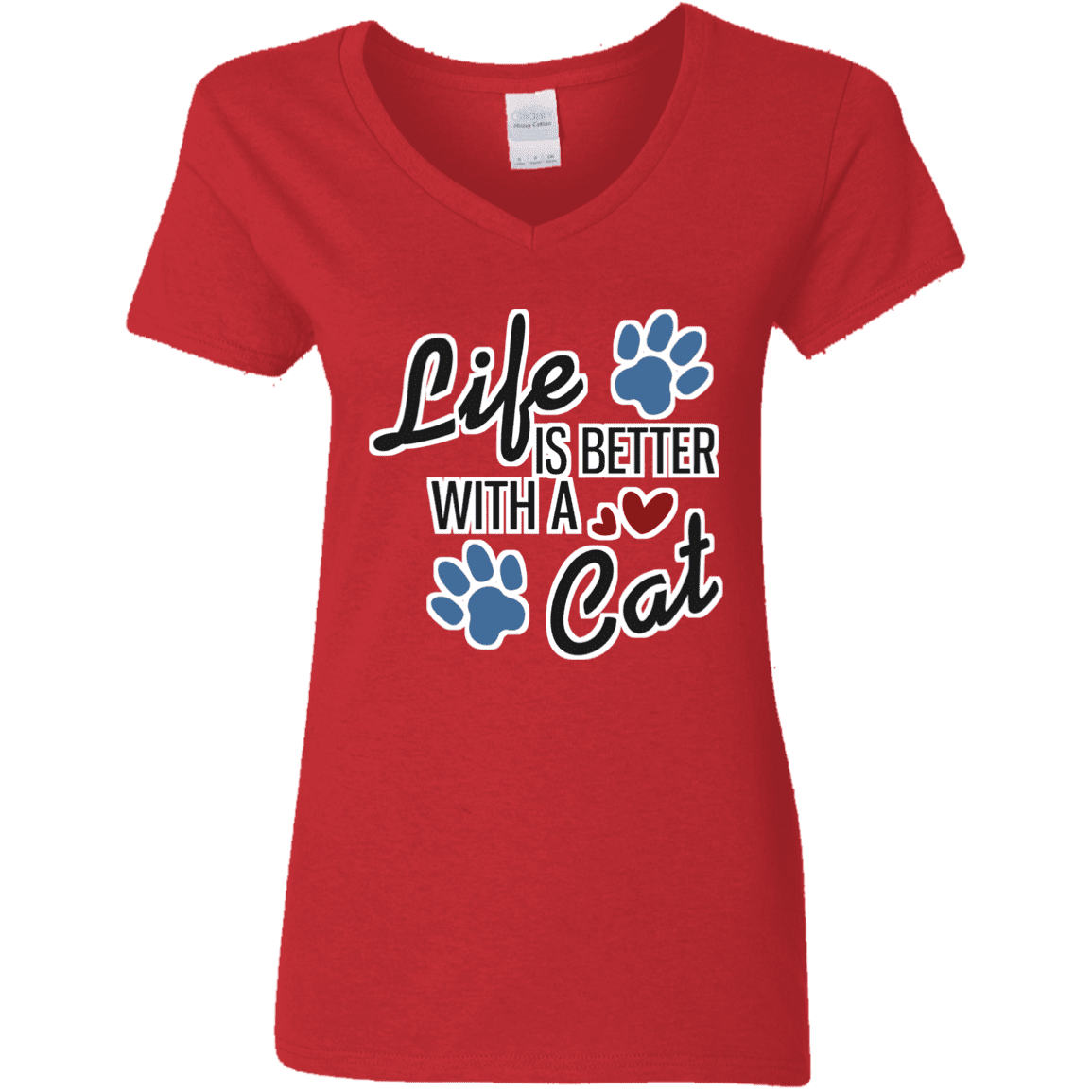 Life is Better with a Cat - Ladies V-Neck.
