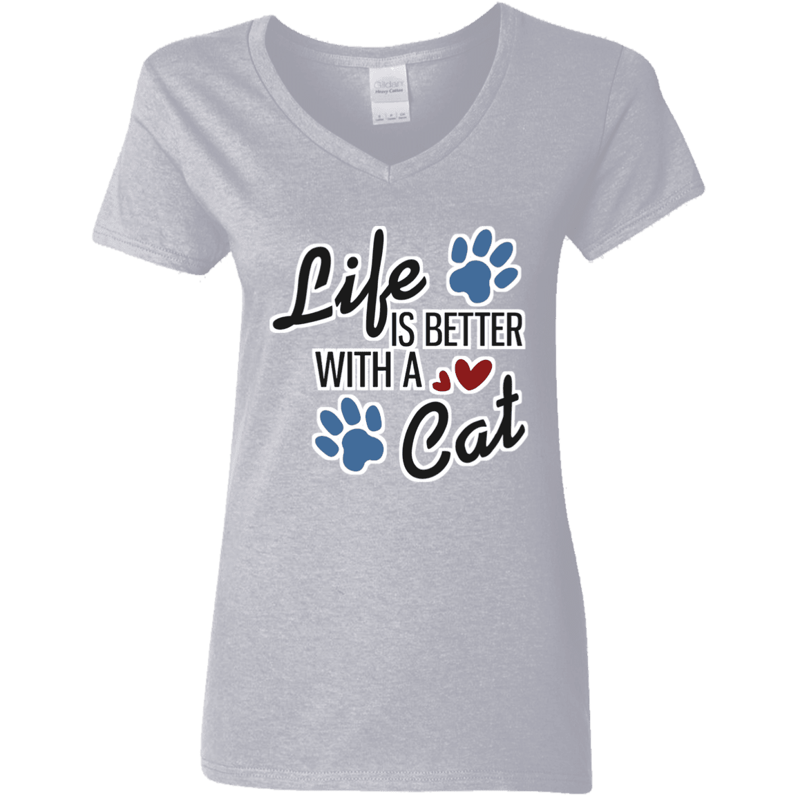 Life is Better with a Cat - Ladies V-Neck.