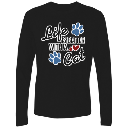 Life is Better with a Cat - Long Sleeve T Shirt.