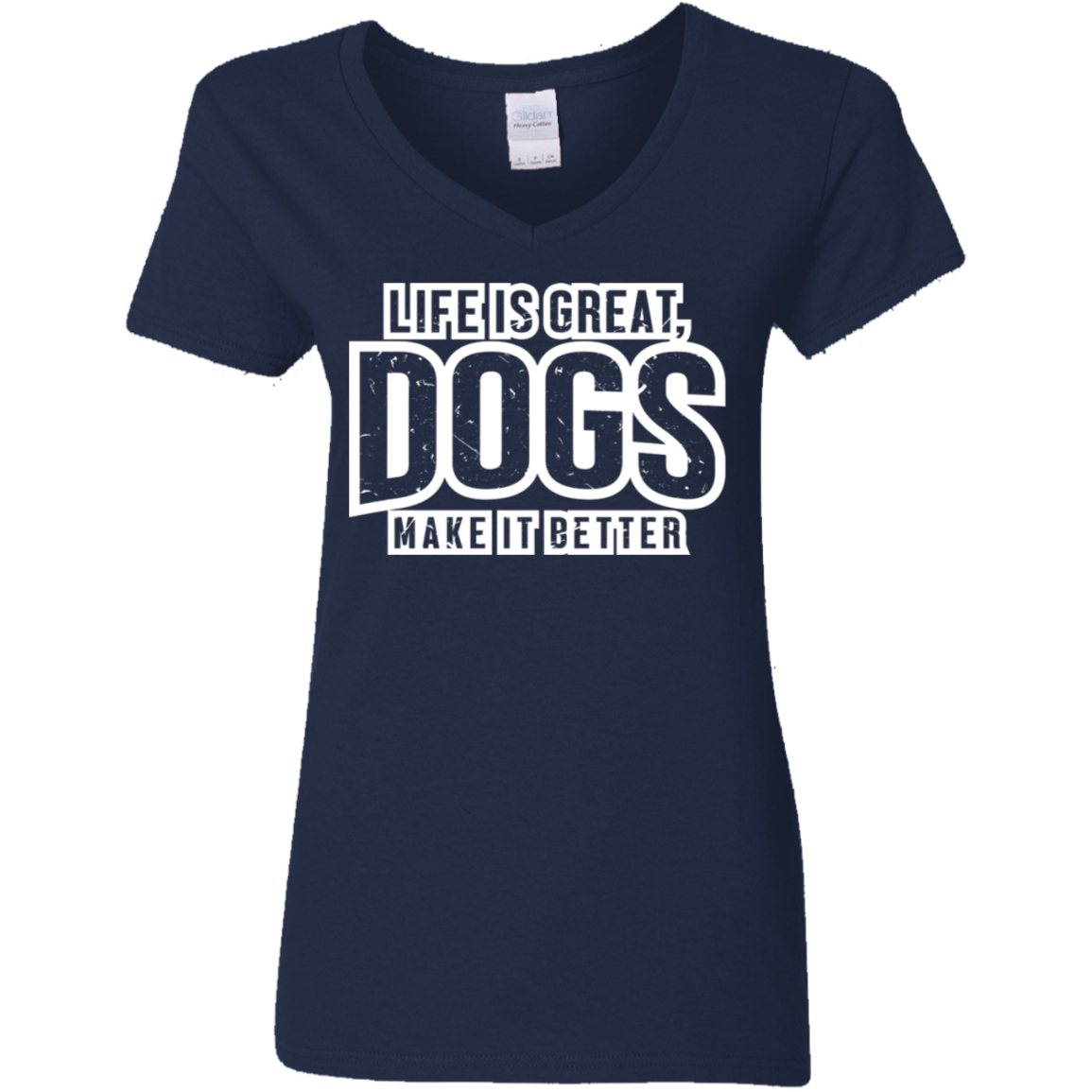 Life Is Great Dogs  - Ladies V Neck.