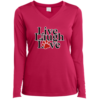 Live Laugh Love - Ladies Long Sleeve V-Neck.