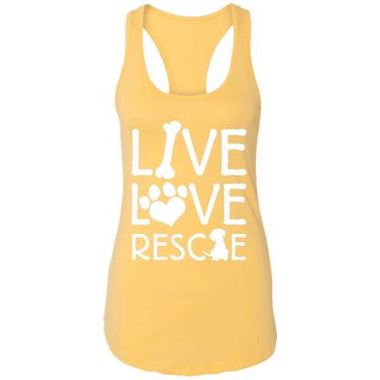 Live Love Rescue - Ladies Racer Back Tank.