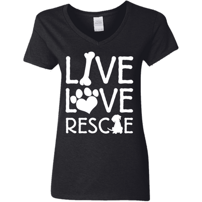 Live Love Rescue - Ladies V Neck.