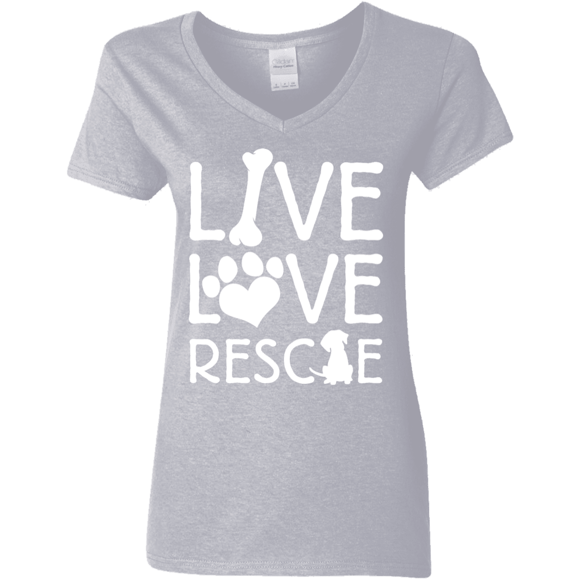 Live Love Rescue - Ladies V Neck.