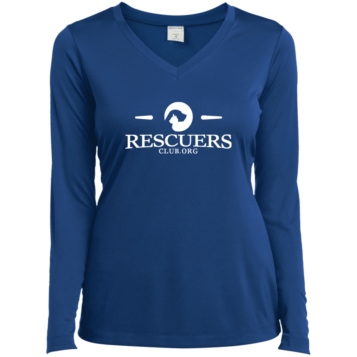 Rescuers Club Official  Logo - Long Sleeve Ladies V Neck.