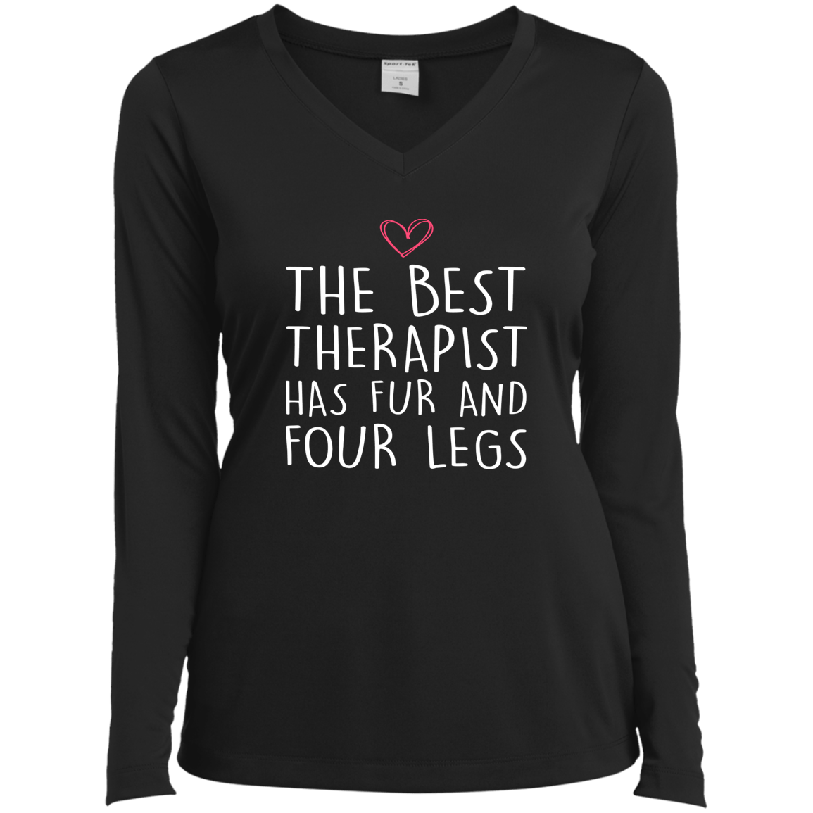 The Best Therapist - Long Sleeve Ladies V Neck.