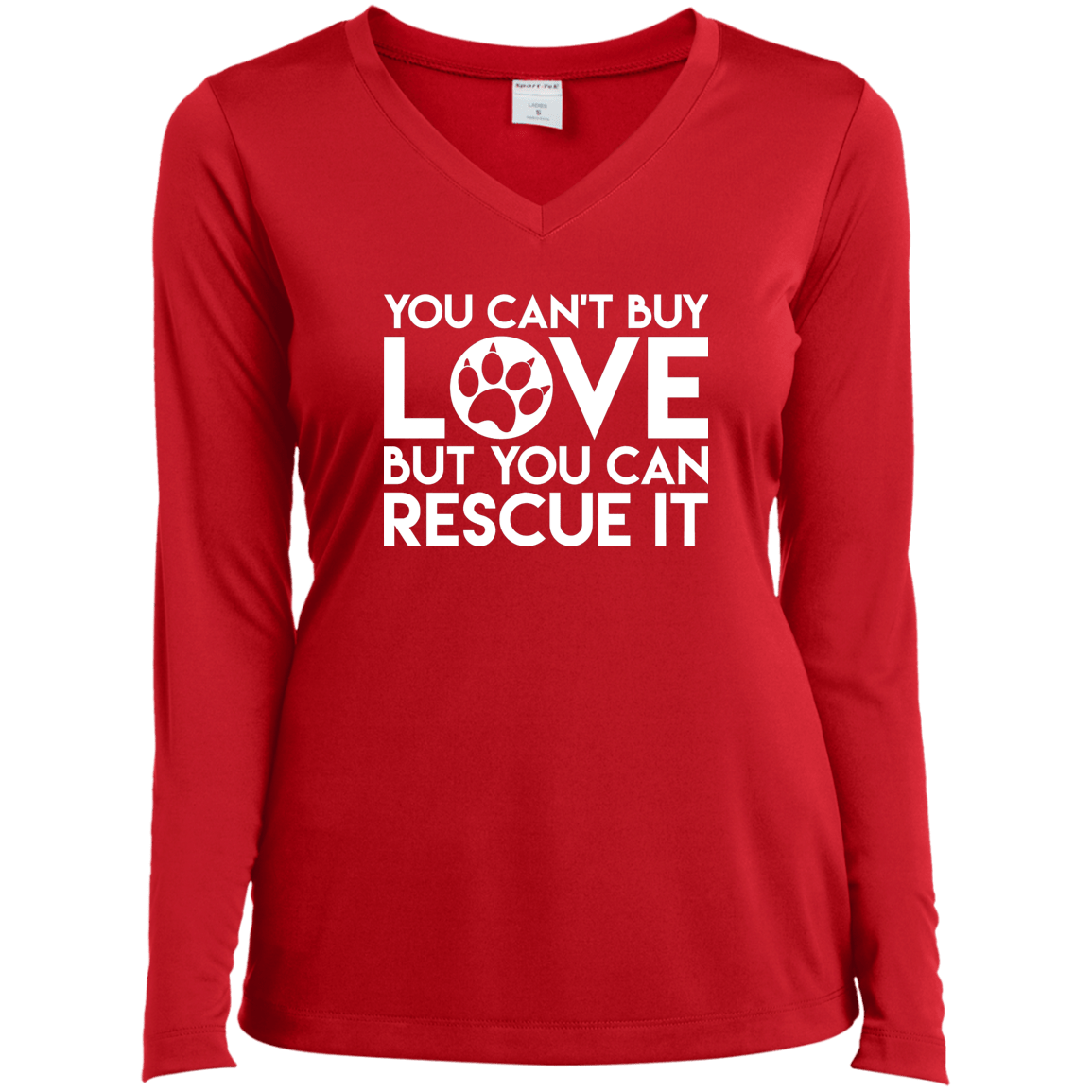 You Cant Buy Love - Long Sleeve Ladies V Neck.