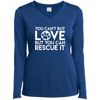 You Cant Buy Love - Long Sleeve Ladies V Neck.